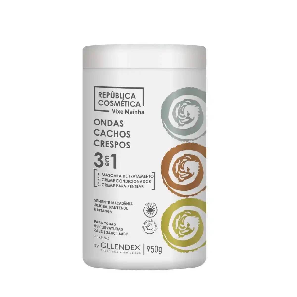 Creme de Pentear 3 EM 1 Vixe Mainha Gllendex 950G